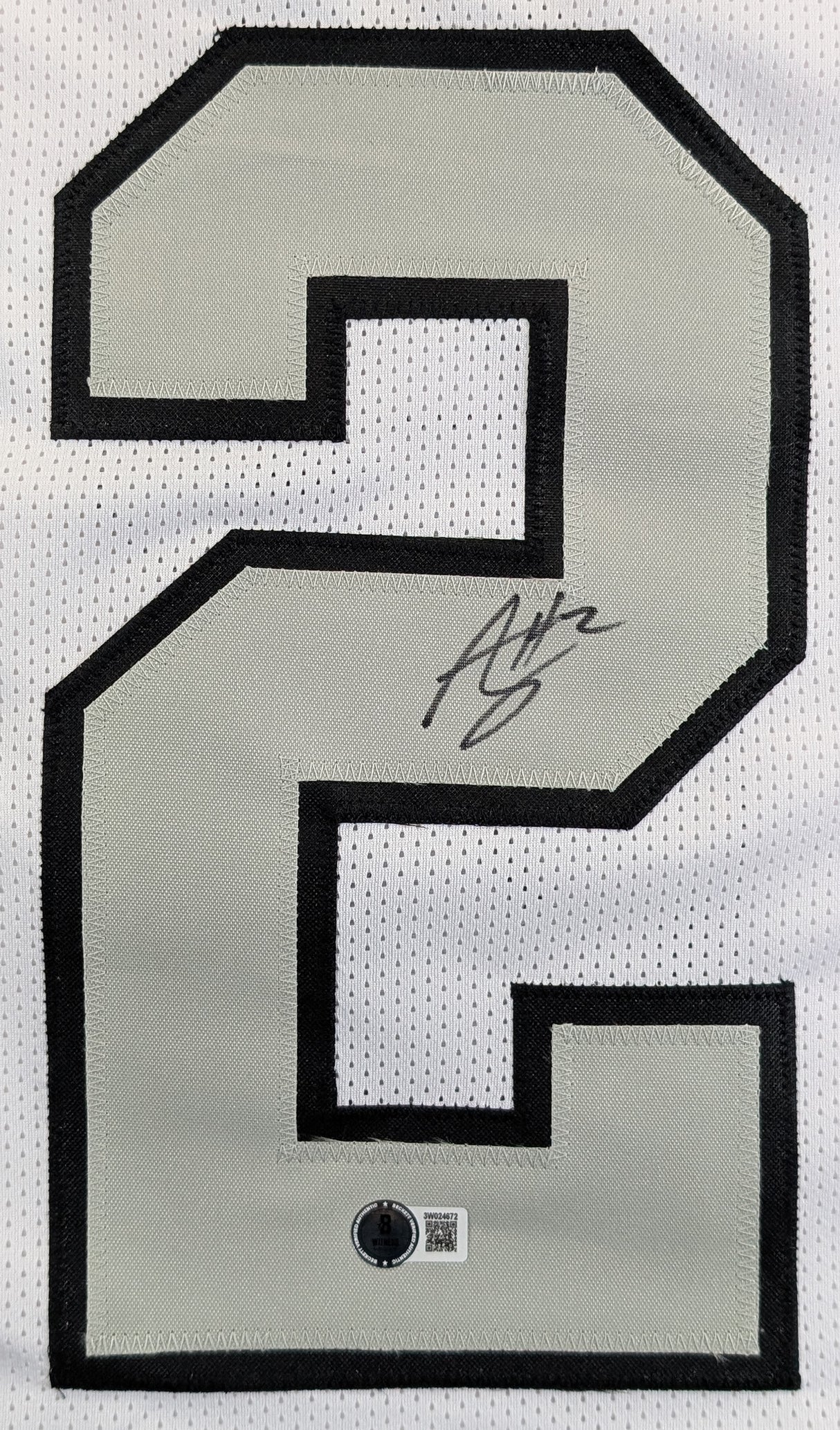 Ashton Jeanty Authentic Signed White Color Rush Pro Style Jersey BAS Witnessed