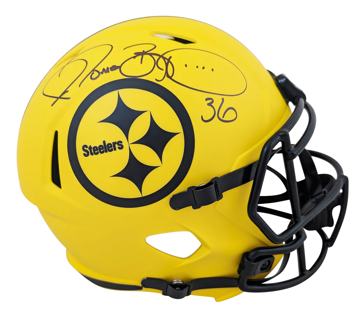 Steelers Jerome Bettis Signed Rave Full Size Speed Rep Helmet W/ Case BAS Wit