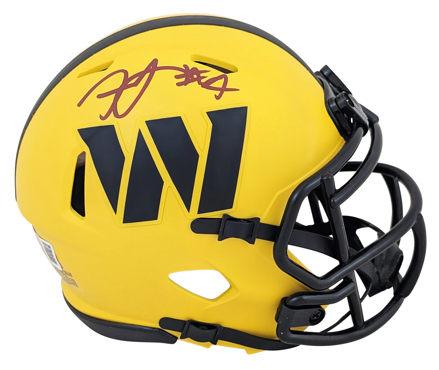 Commanders Frankie Luvu Authentic Signed Rave Speed Mini Helmet BAS Witnessed