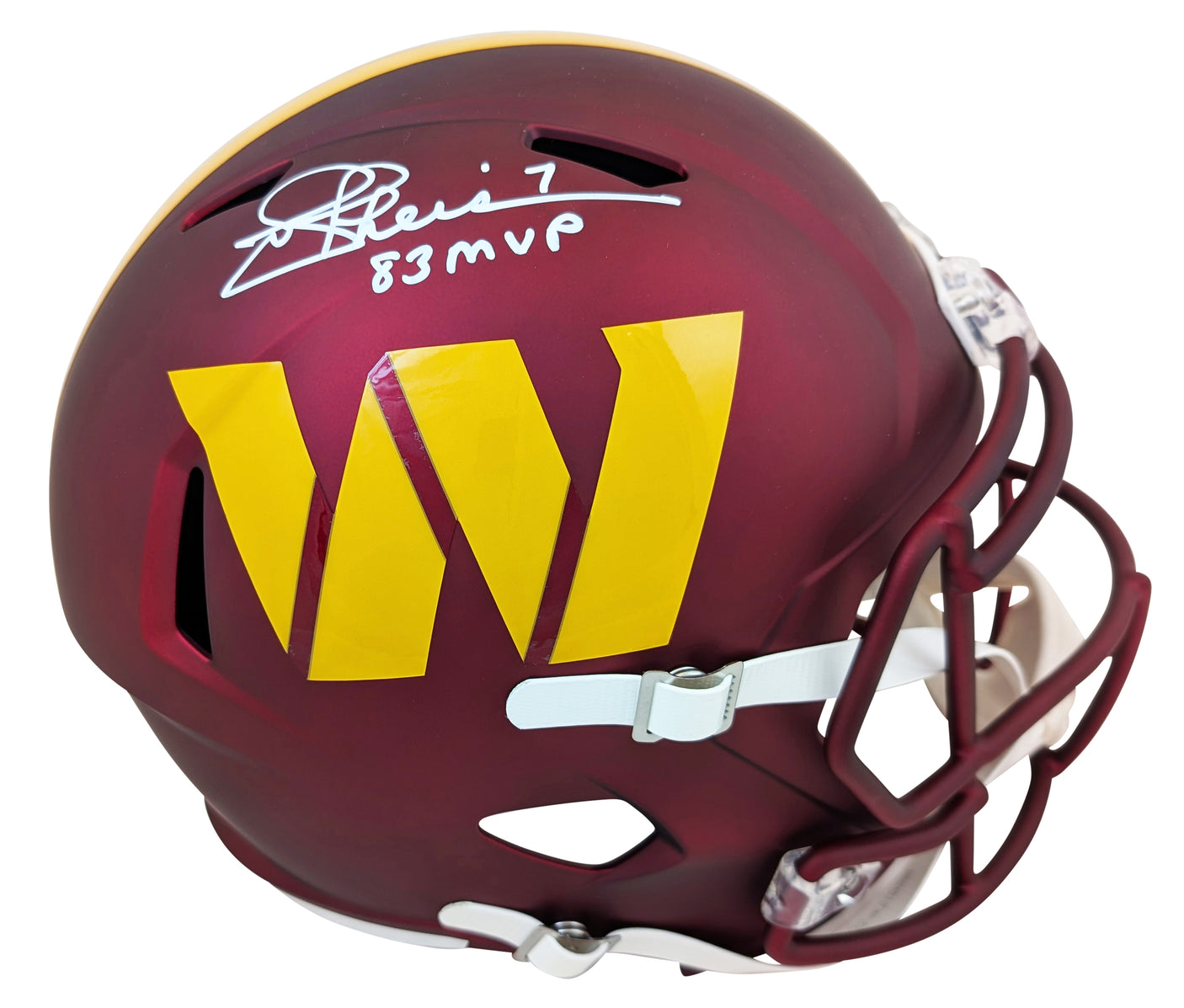 Commanders Joe Theismann "83 MVP" Signed Full Size Speed Rep Helmet BAS Wit