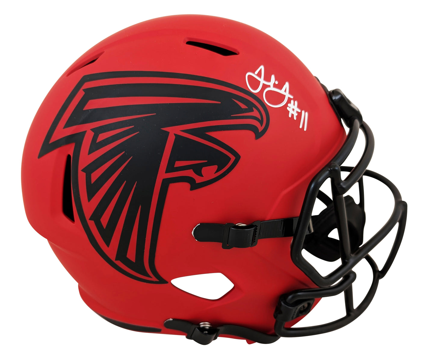 Falcons Julio Jones Signed Rave Full Size Speed Rep Helmet BAS Witnessed