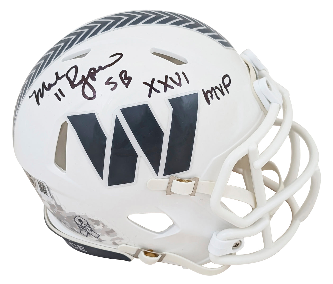 Commanders Mark Rypien "SB MVP" Signed STS III Speed Mini Helmet w/ Case BAS Wit