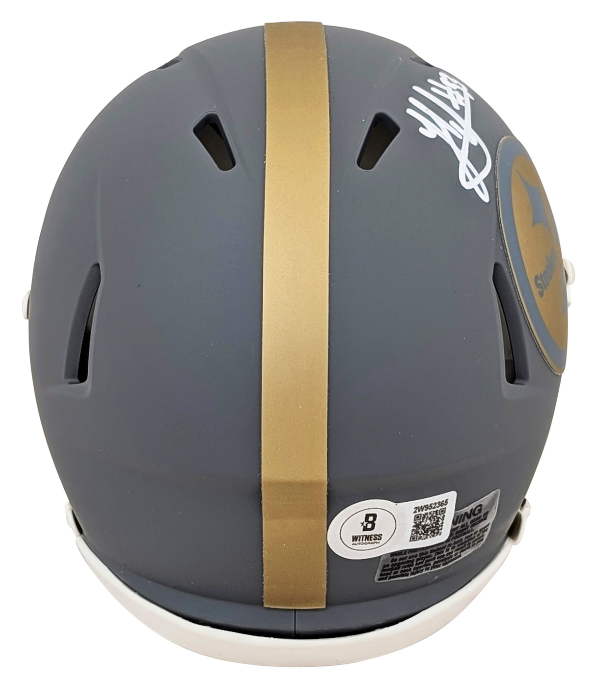 Steelers Jack Sawyer Signed Slate Speed Mini Helmet W/ Case BAS Witnessed