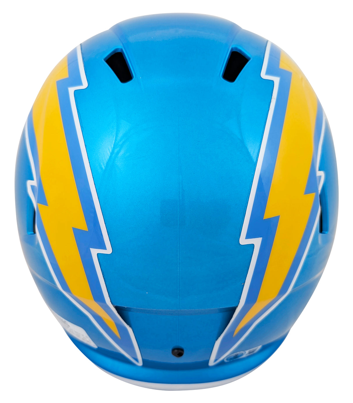 Chargers Omarion Hampton Signed Flash Full Size Speed Rep Helmet W/ Case BAS Wit