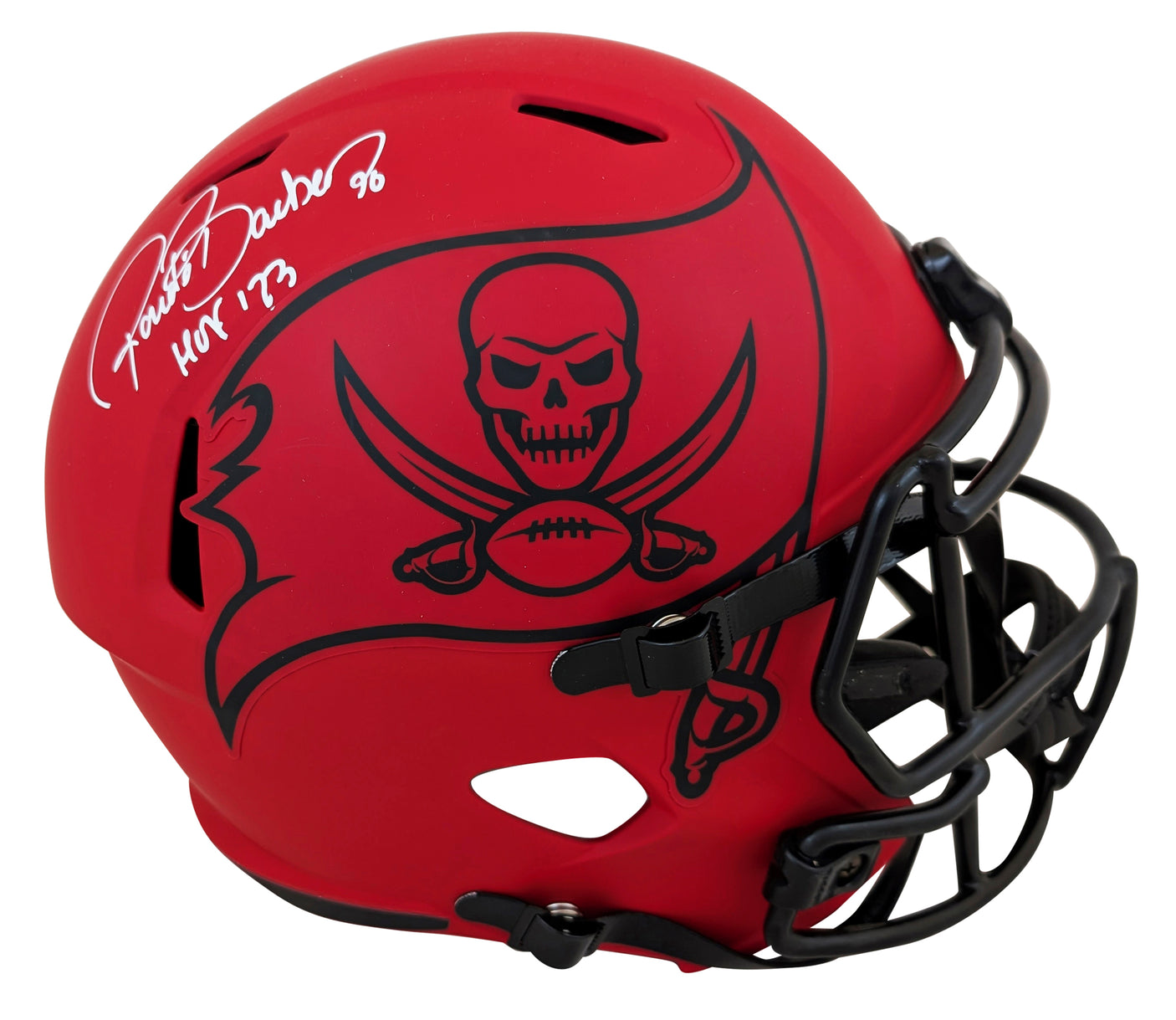 Buccaneers Ronde Barber "HOF 23" Signed Rave F/S Speed Rep Helmet W/ Case BAS W