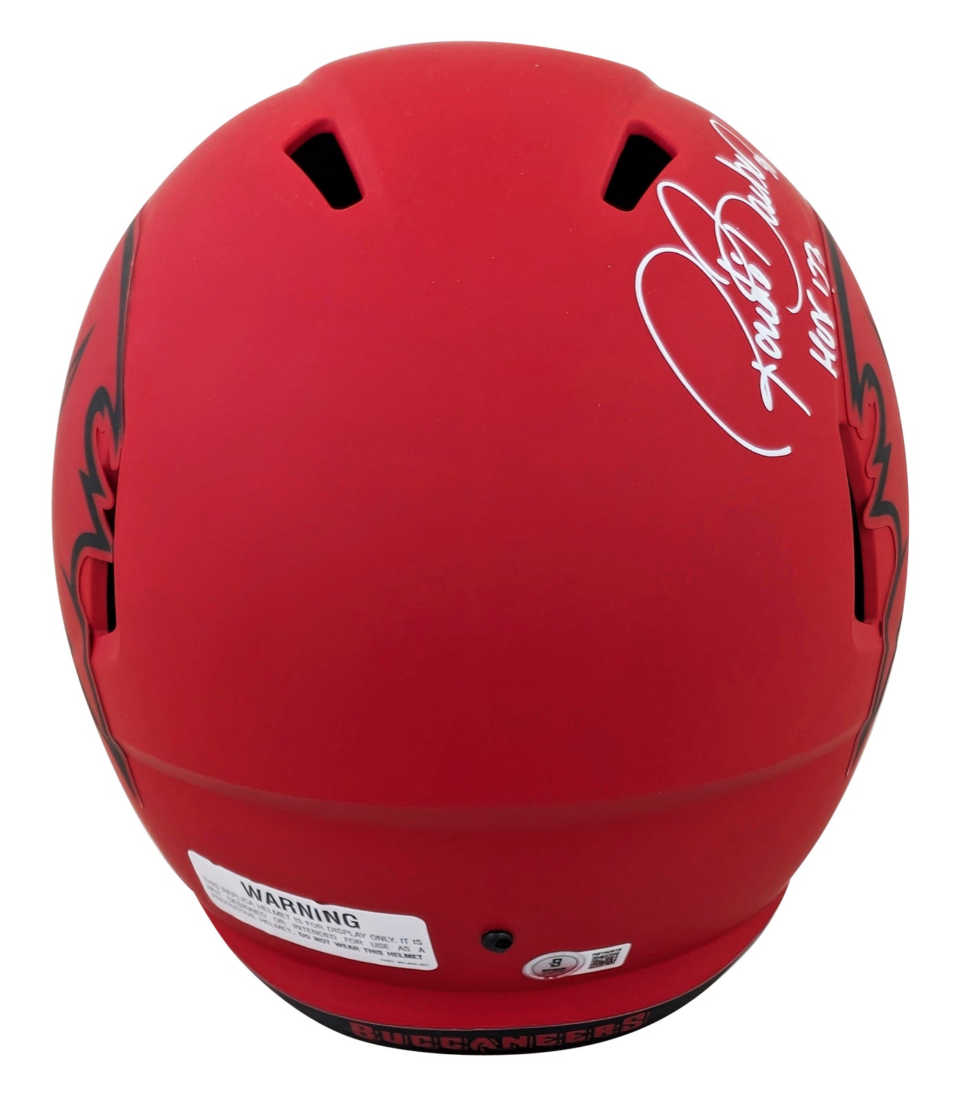 Buccaneers Ronde Barber "HOF 23" Signed Rave Full Size Speed Rep Helmet BAS Wit