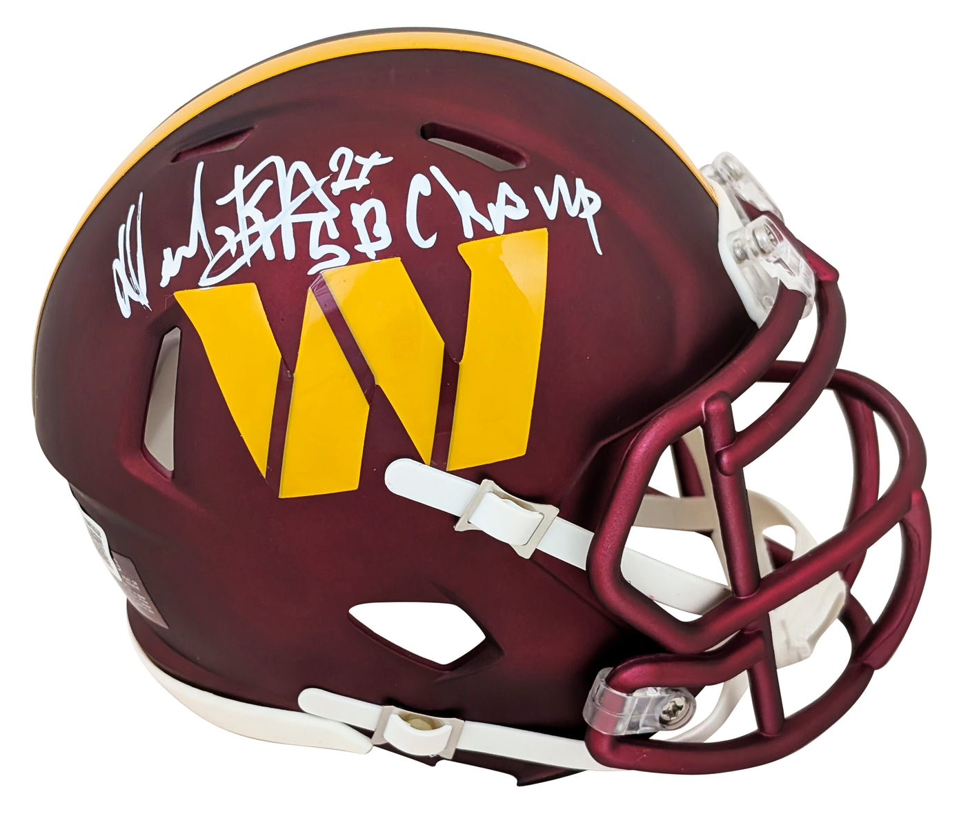 Commanders Dexter Manley "2x SB Champ" Signed Speed Mini Helmet BAS Witnessed
