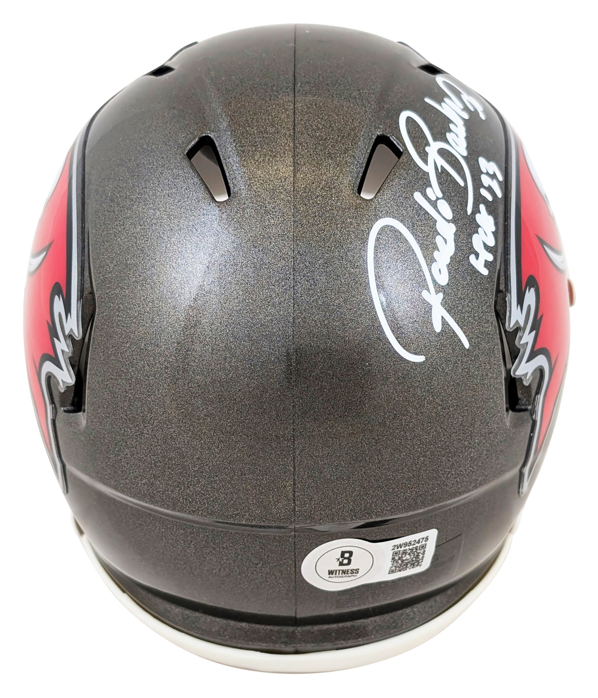 Buccaneers Ronde Barber "HOF 23" Signed Speed Mini Helmet W/ Case BAS Witness