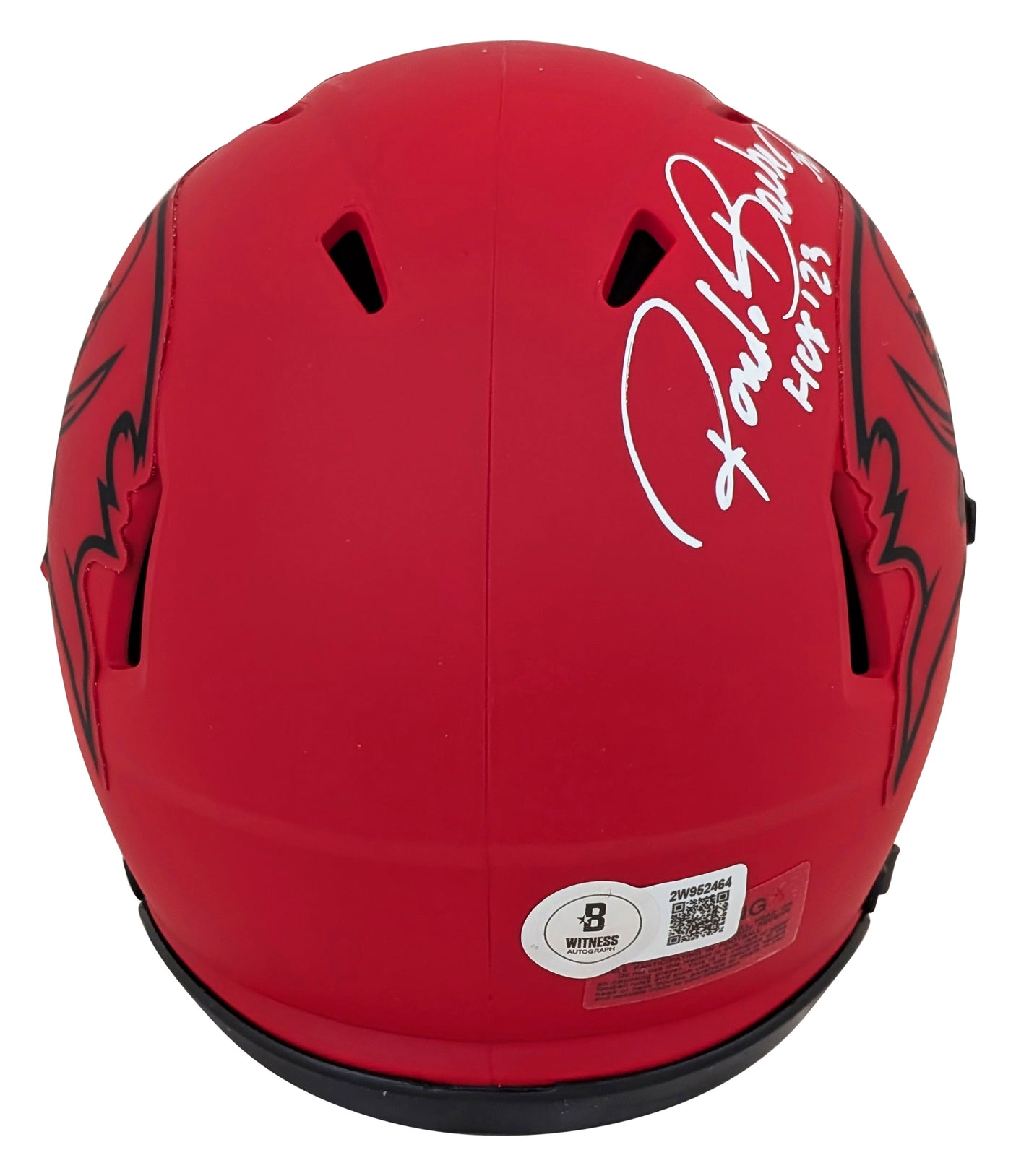 Buccaneers Ronde Barber "HOF 23" Signed Rave Speed Mini Helmet W/ Case BAS Wit