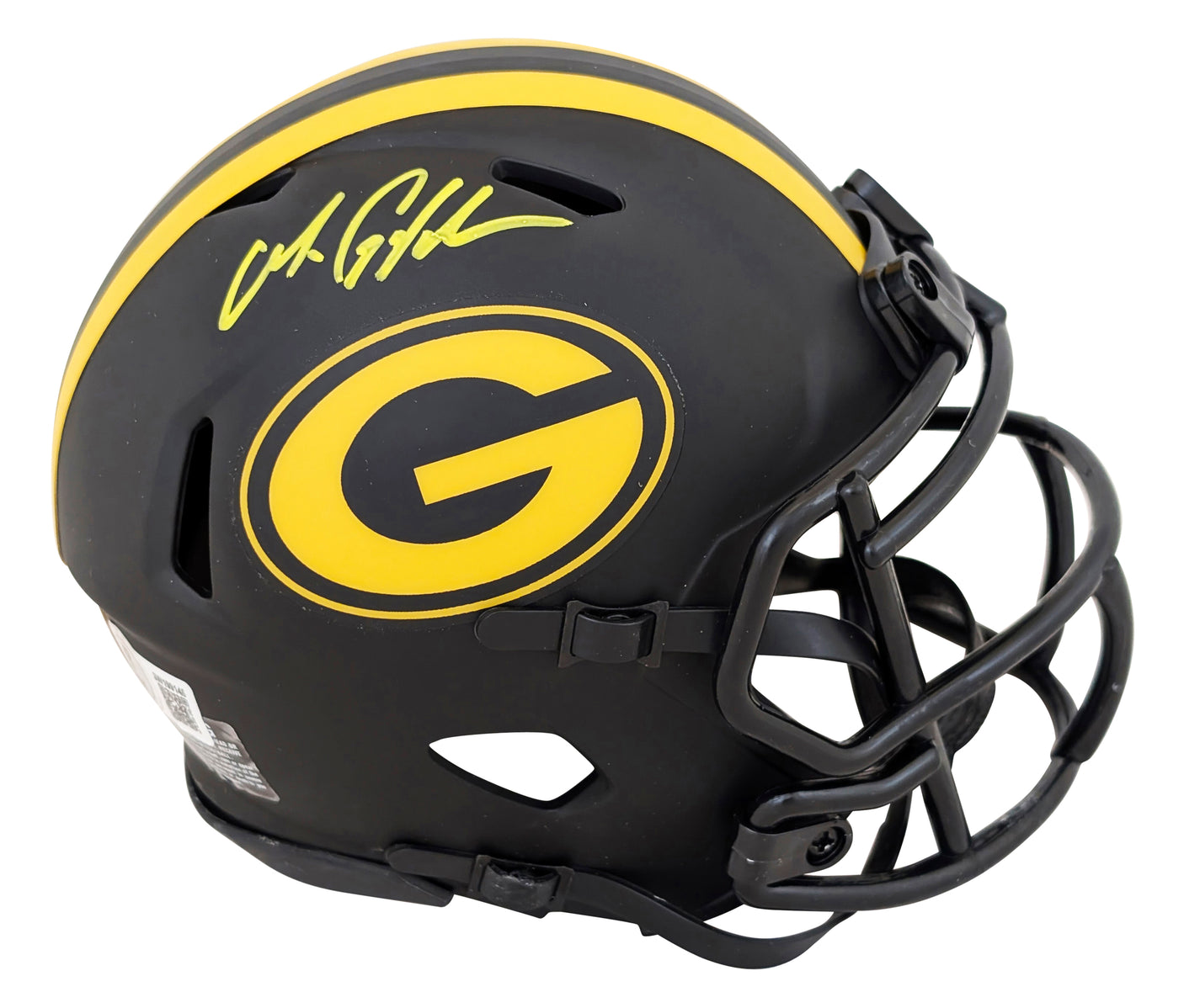 Packers Matthew Golden Authentic Signed Eclipse Speed Mini Helmet BAS Witnessed