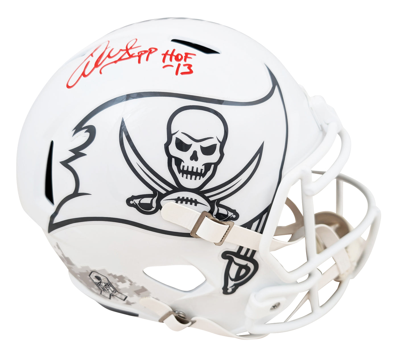 Buccaneers Warren Sapp "HOF 13" Signed STS III Full Size Speed Rep Helmet BAS W