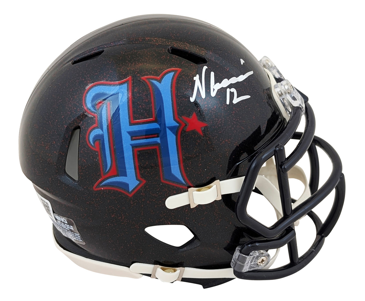 Texans Nico Collins Signed 2024 Alt H-Town Speed Mini Helmet w/ Case BAS Witness
