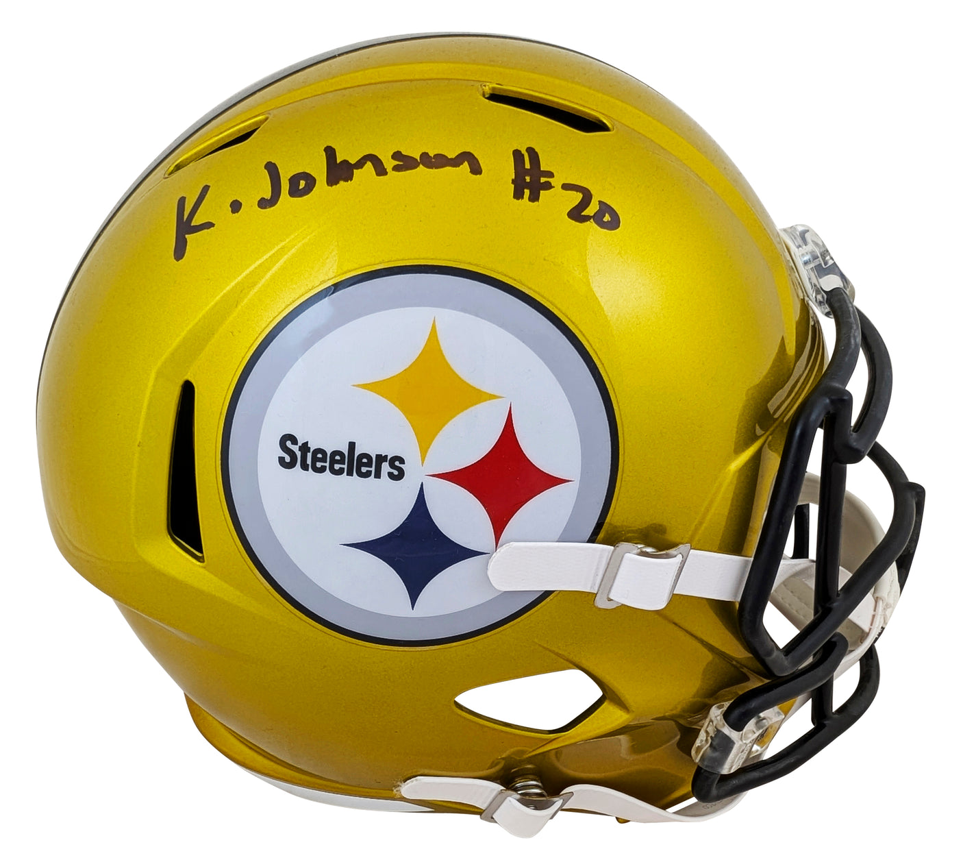 Steelers Kaleb Johnson Signed Flash Full Size Speed Rep Helmet BAS Witnessed