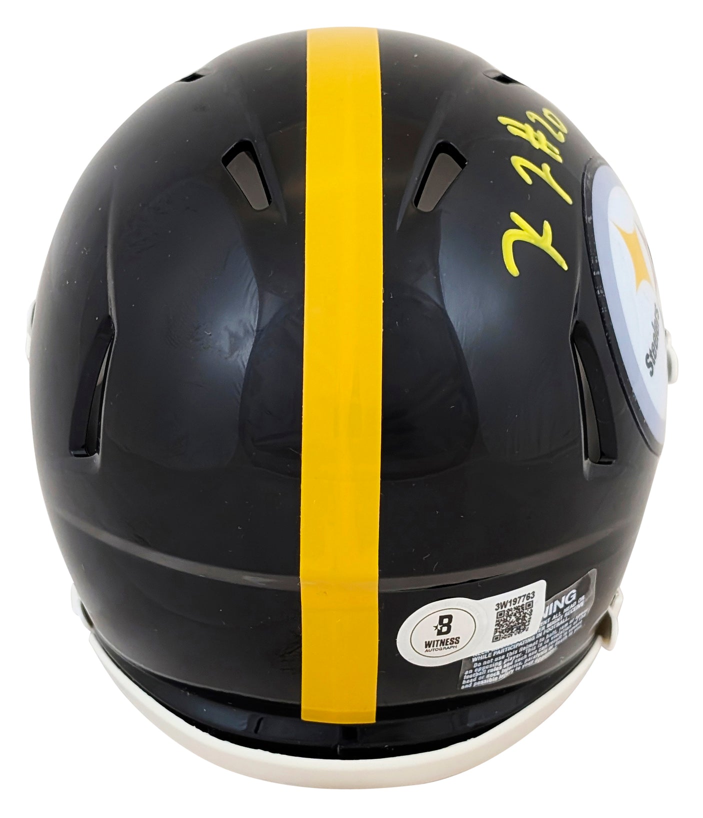 Steelers Kaleb Johnson Authentic Signed Speed Mini Helmet BAS Witnessed