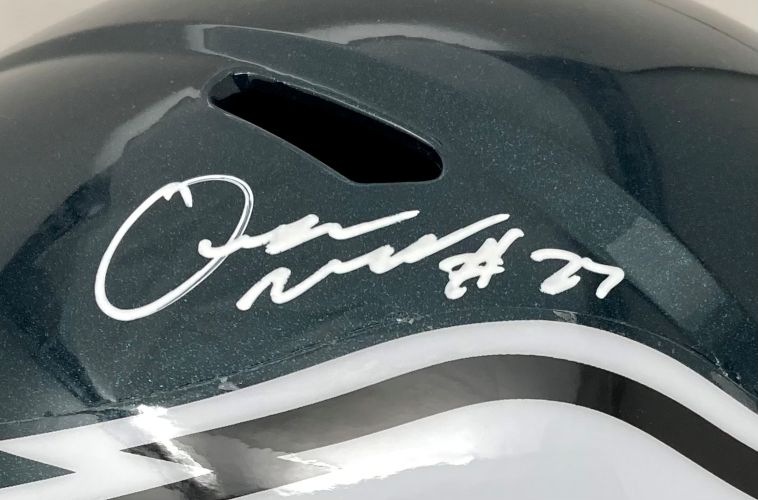 Quinyon Mitchell Signed Philadelphia Eagles Full Size Speed Replica Helmet JSA