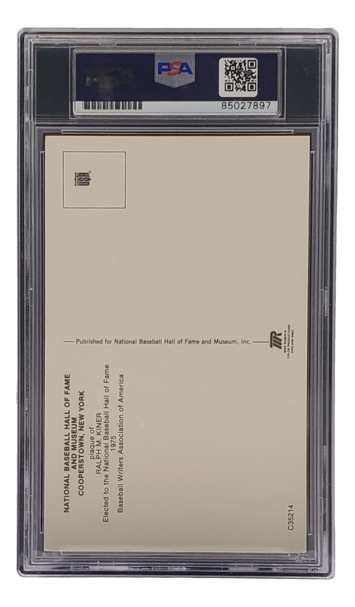 Ralph Kiner Signed 4x6 Pittsburgh Pirates HOF Plaque Card PSA/DNA 85027897 - Sports Integrity