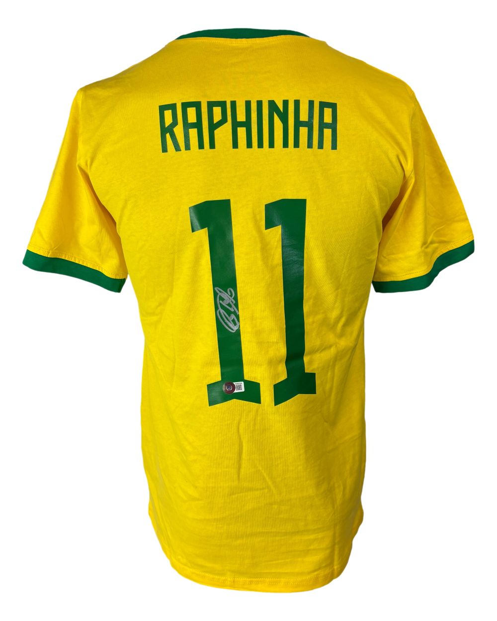 Raphina Brazil Signed Yellow Soccer Jersey BAS