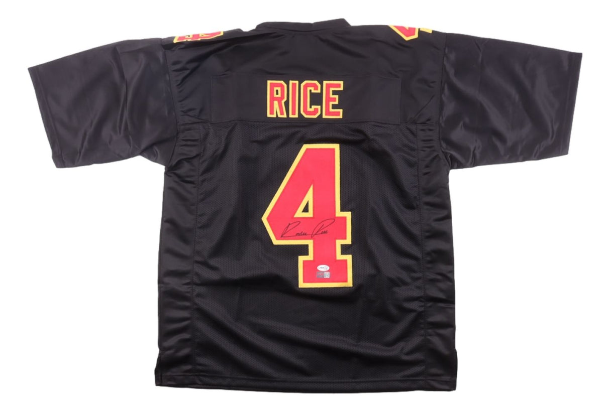 Rashee Rice Kansas City Signed Black Football Jersey JSA QR