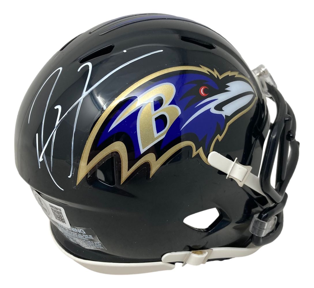 Ray Lewis Signed Baltimore Ravens Mini Speed Helmet BAS
