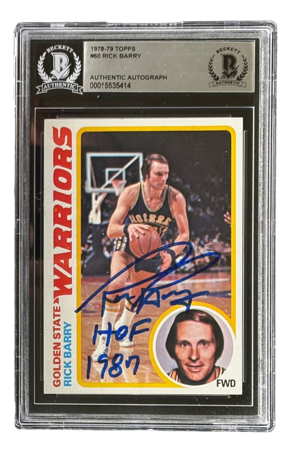 Rick Barry Signed 1978/79 Topps #60 Warriors Trading Card HOF 1987 BAS