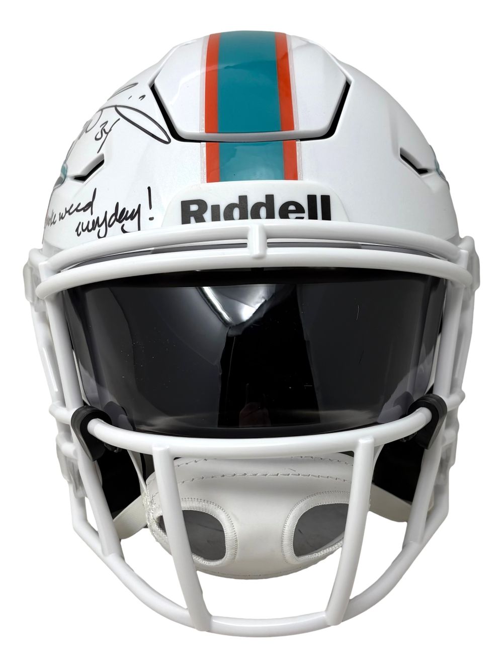 Ricky Williams Signed Miami Dolphins MIDI SpeedFlex Helmet Smoke Weed JSA QR