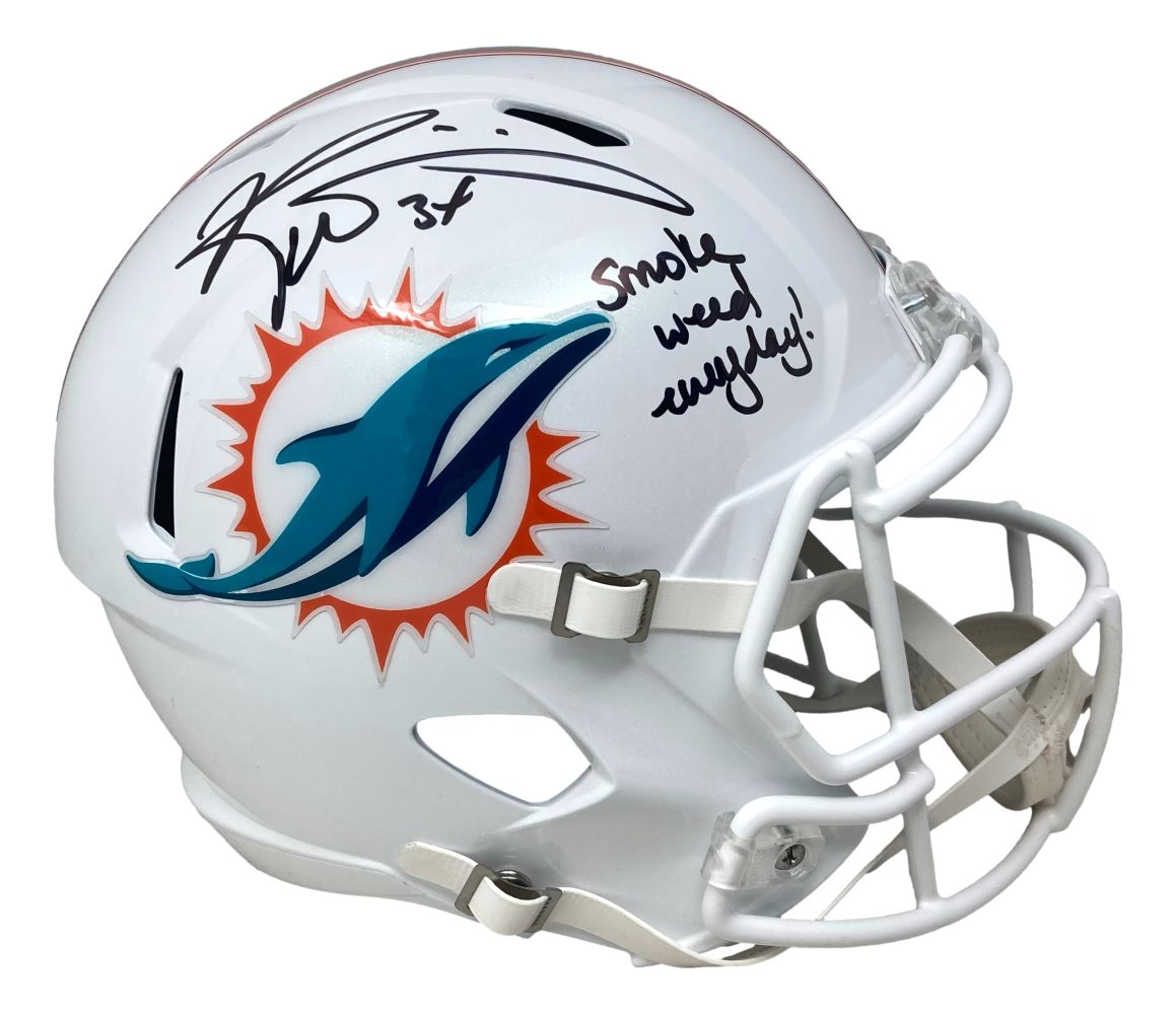 Ricky Williams Signed Dolphins FS Speed Replica Helmet Smoke Weed Everyday BAS