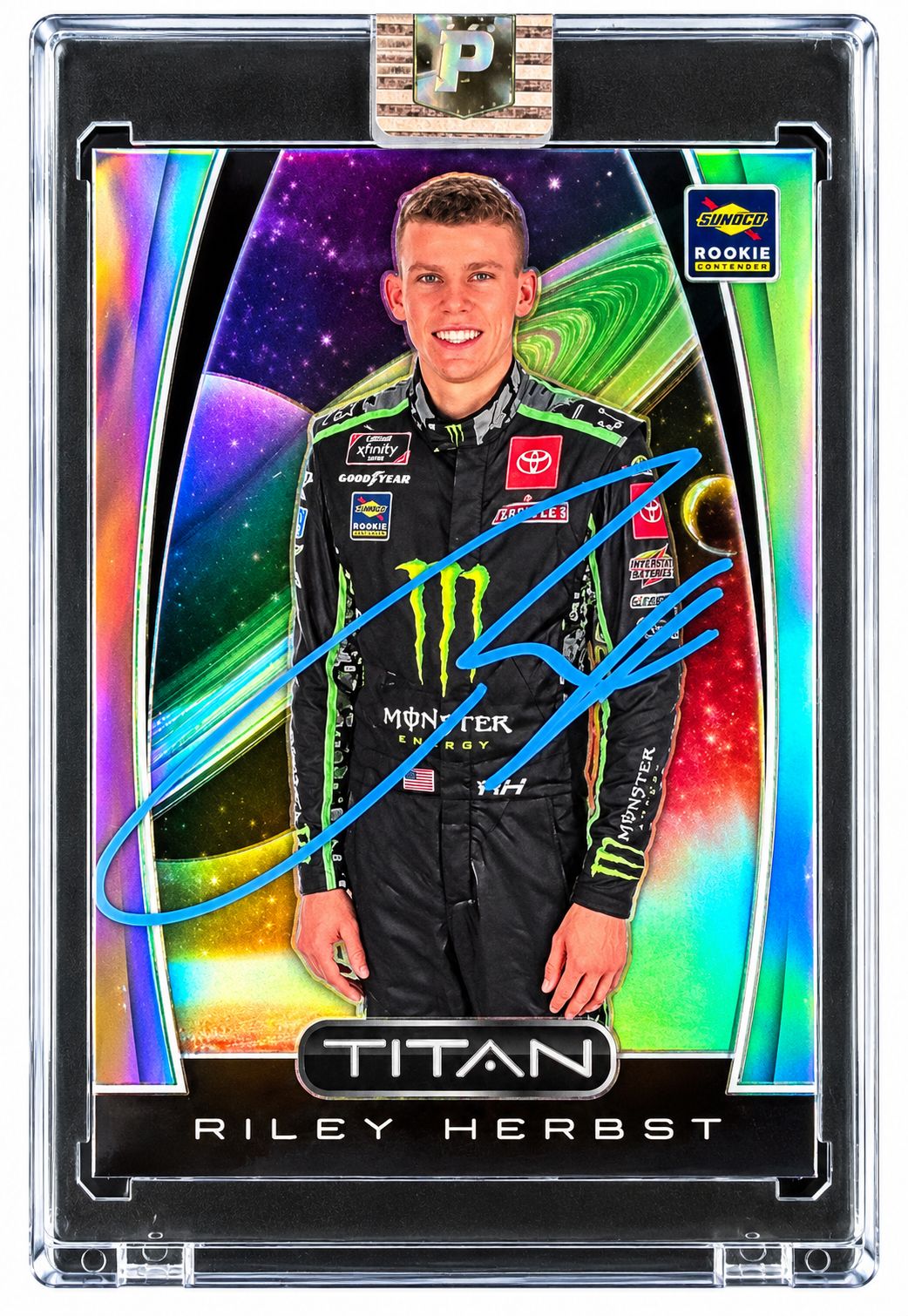 Riley Herbst Signed 2020 Panini Titan #23 Rookie Card PA Encapsulated