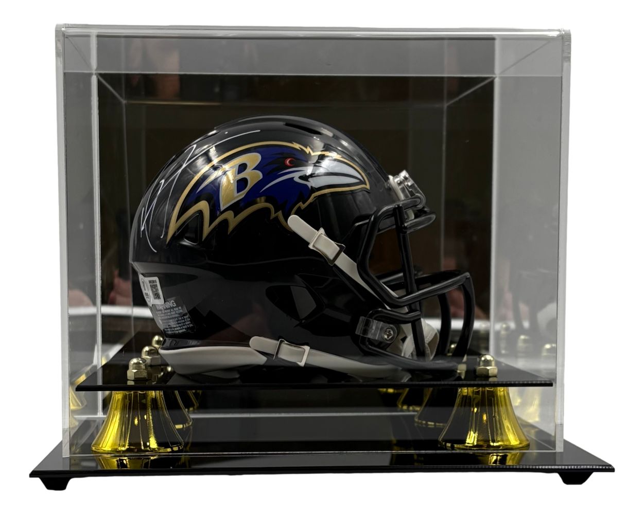 Ray Lewis Signed Baltimore Ravens Mini Speed Helmet BAS w/ Case