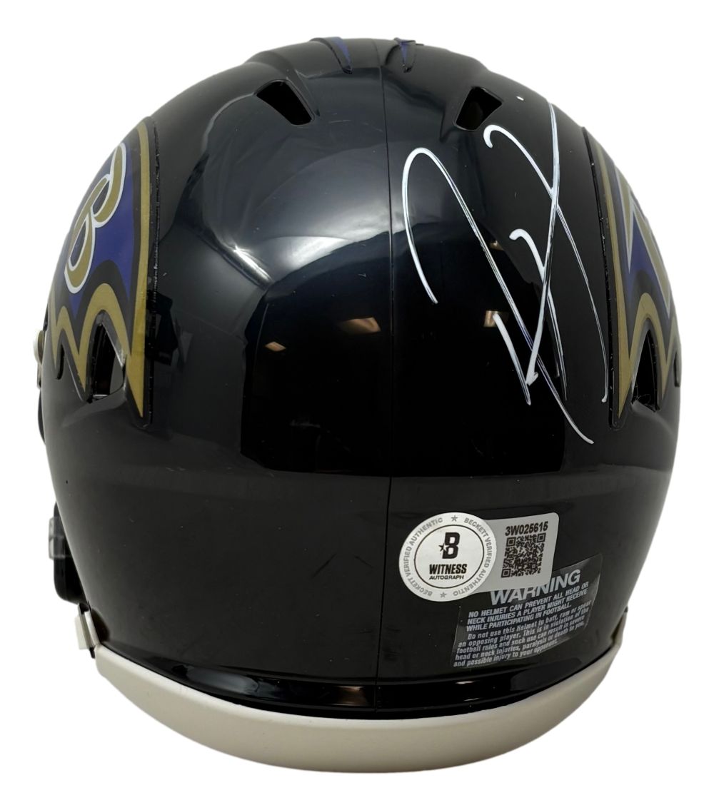 Ray Lewis Signed Baltimore Ravens Mini Speed Helmet BAS w/ Case