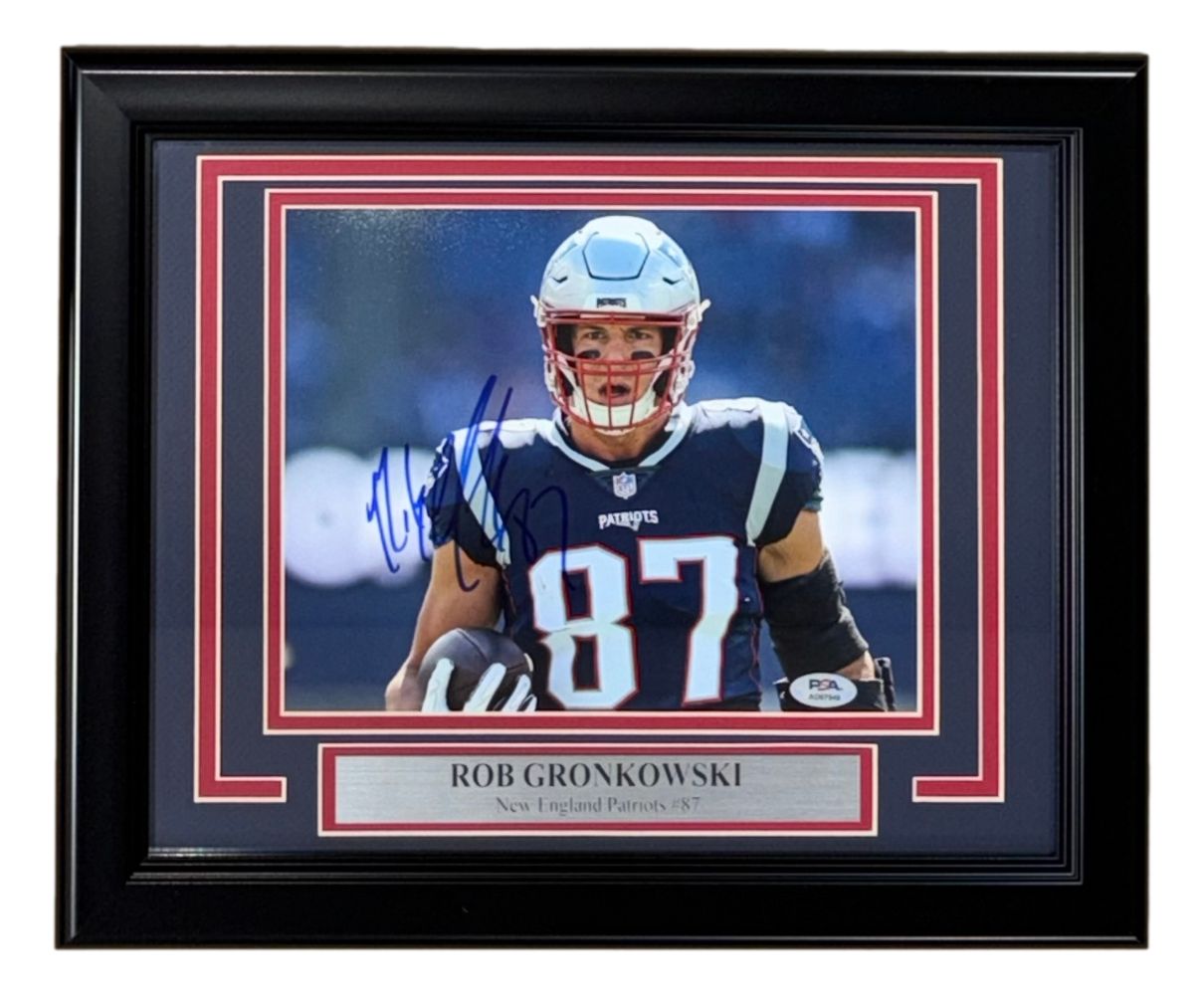 Rob Gronkowski Signed Framed 8x10 New England Patriots Photo PSA/DNA