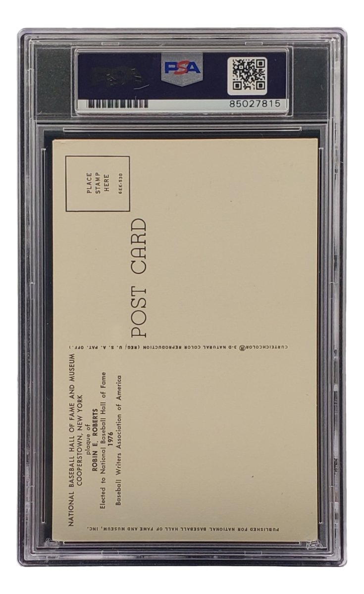 Robin Roberts Signed 4x6 Philadelhia Phillies HOF Plaque Card PSA/DNA 85027815 - Sports Integrity