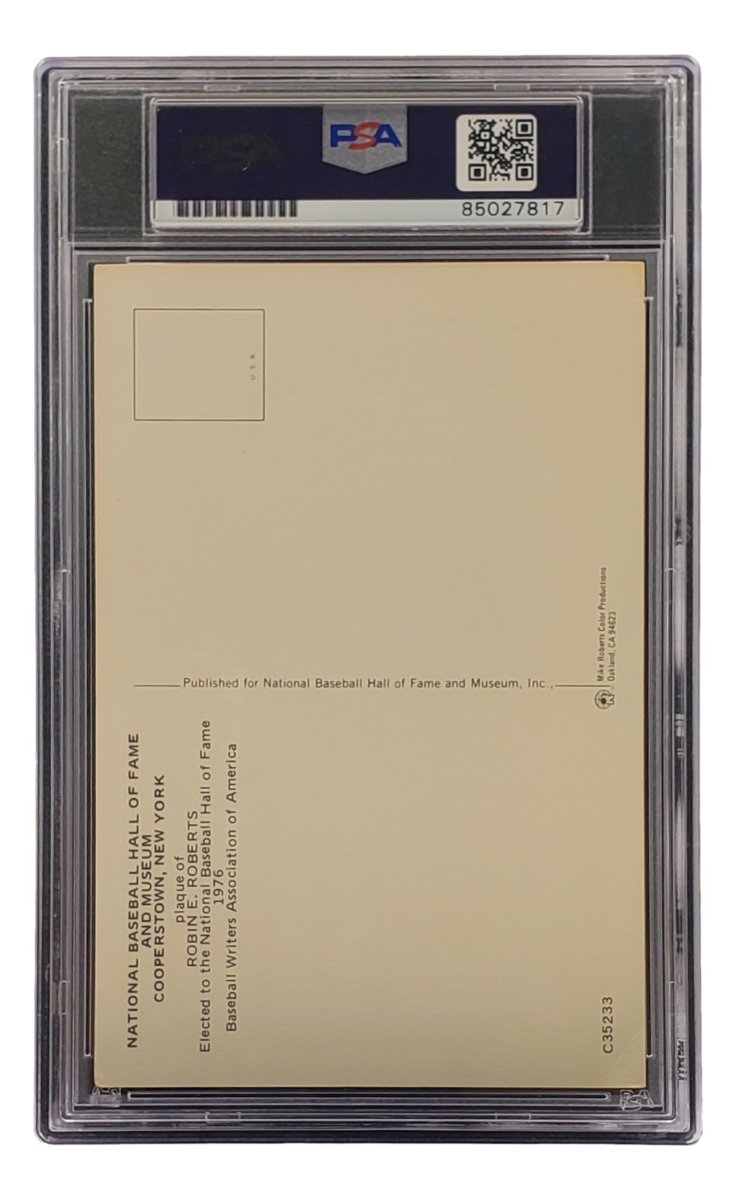 Robin Roberts Signed 4x6 Philadelhia Phillies HOF Plaque Card PSA/DNA 85027817 - Sports Integrity