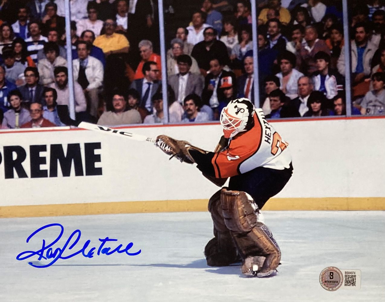 Ron Hextall Signed 8x10 Philadelphia Flyers 1st Goal Photo BAS
