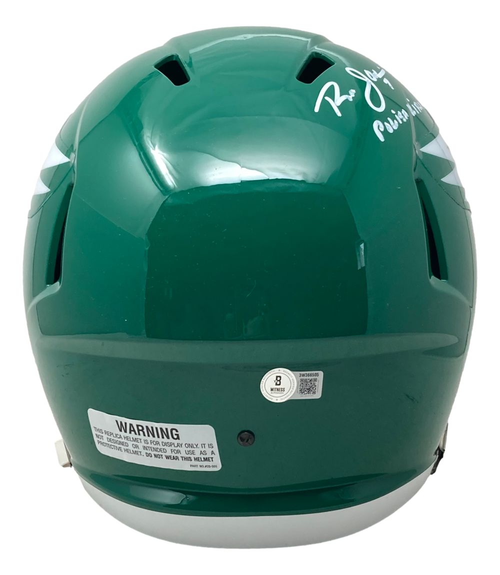 Ron Jaworski Signed Eagles FS Kelly Green Speed Replica Helmet Polish Rifle BAS