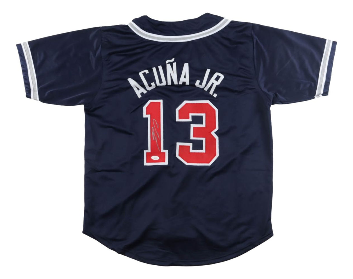 Ronald Acuna Jr Atlanta Signed Navy Blue Baseball Jersey JSA
