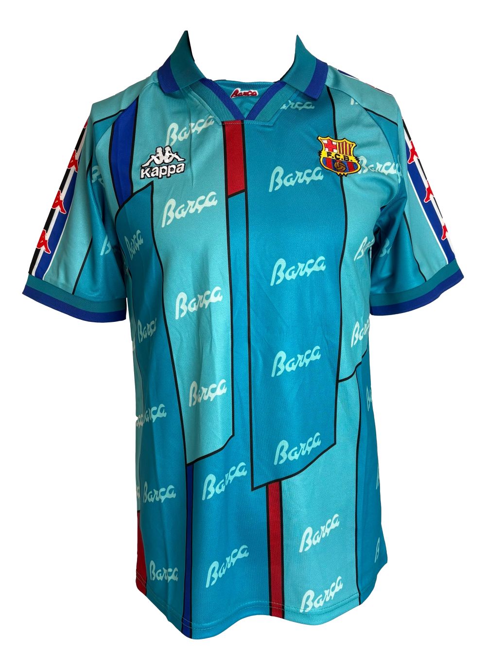 Ronaldo Signed Barcelona Blue Kappa Soccer Jersey BAS