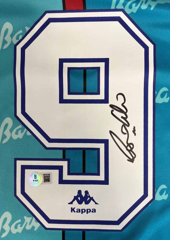 Ronaldo Signed Barcelona Blue Kappa Soccer Jersey BAS