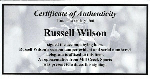 Russell Wilson Autographed Framed 12th Man Flag Seattle Seahawks RW Holo Stock #200935