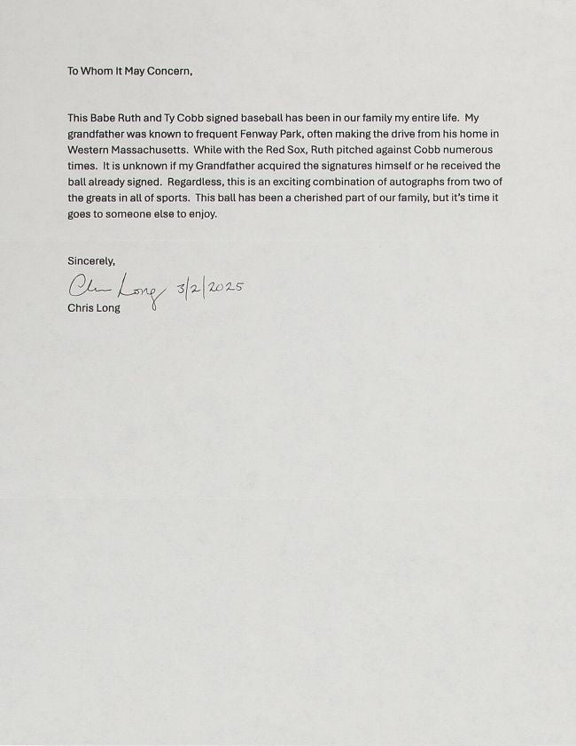 Babe Ruth Ty Cobb Signed Official American League Baseball PSA+BAS LOA