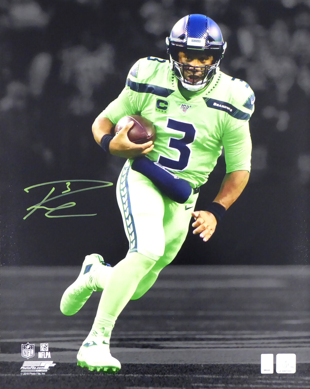 Russell Wilson Autographed Framed 16x20 Photo Seattle Seahawks RW Holo Stock #160826