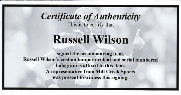 Russell Wilson Autographed 16x20 Photo Seattle Seahawks Super Bowl XLVIII RW Holo Stock #105129
