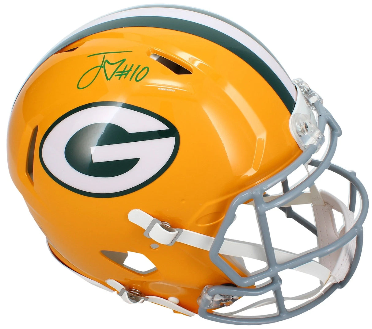 Jordan Love Autographed Green Bay Packers 1961-79 Throwback Speed Authentic Helmet Beckett Witnessed