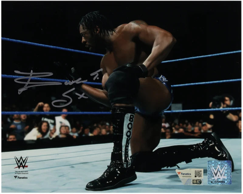 Booker T Autographed/Inscribed "5x" WWE Spinaroonie 8" x 10" Photograph Fanatics