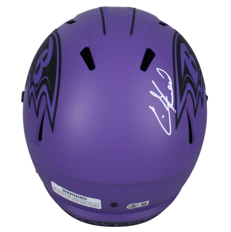 Ed Reed Autographed Baltimore Ravens RAVE Speed Full Size Helmet Beckett Witnessed