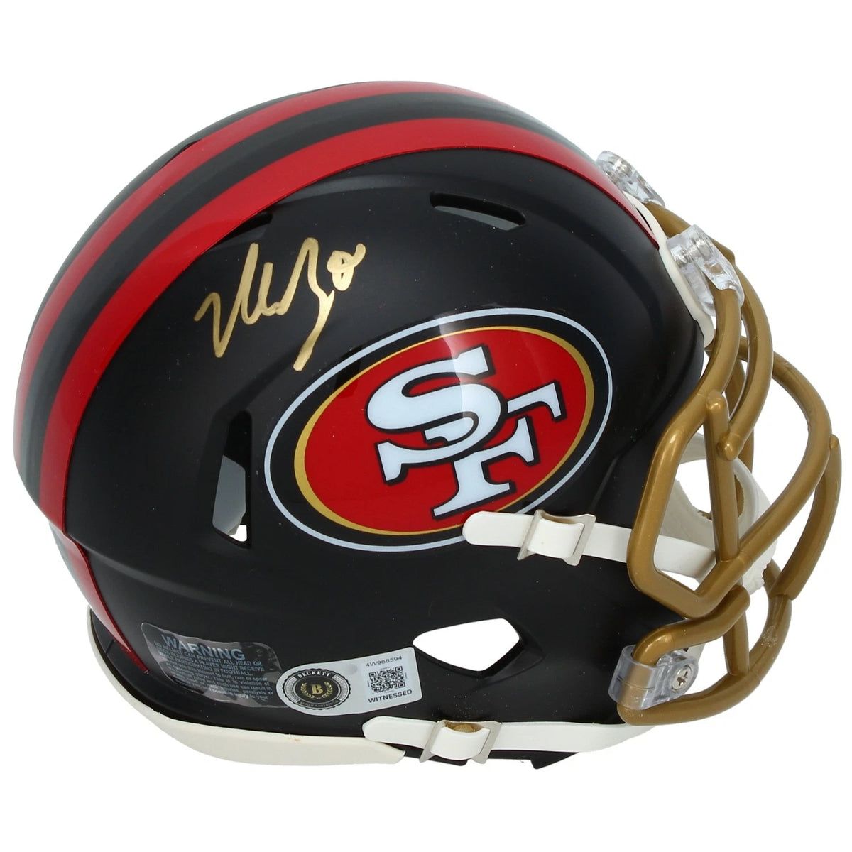 Nick Bosa Autographed San Francisco 49ers Black Rivalries Speed Mini Helmet Beckett Witnessed