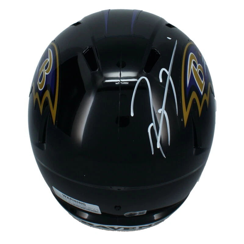 Ray Lewis Autographed Baltimore Ravens Speed Full Size Helmet Beckett Witnessed