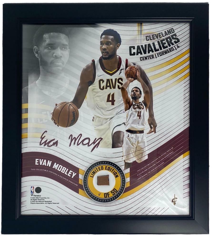 EVAN MOBLEY Framed Cleveland Cavaliers 15" x 17" Game Used Basketball Collage LE 4/50