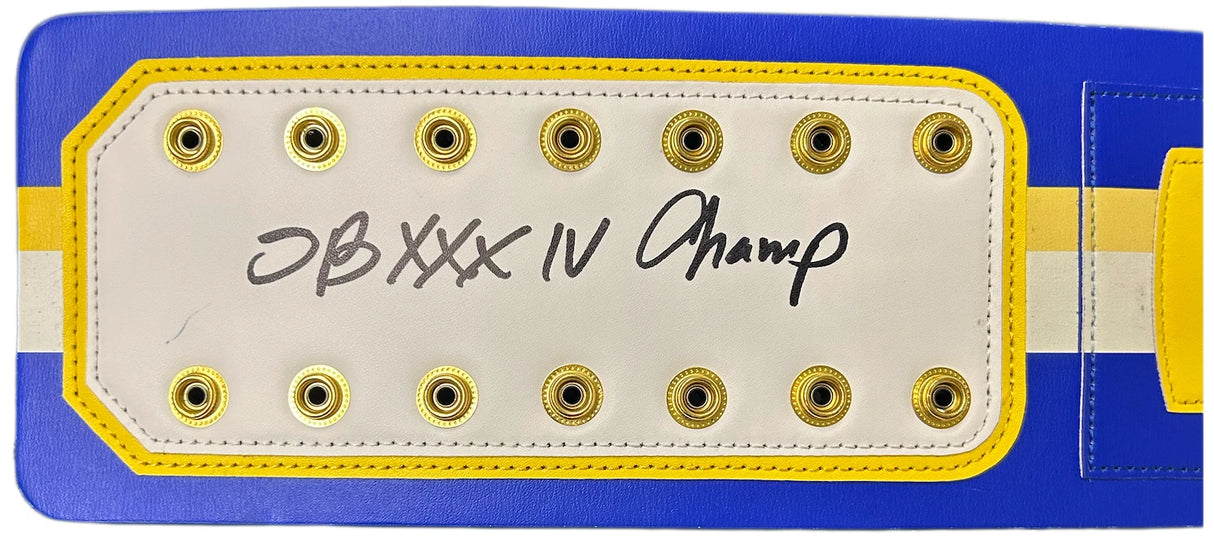 Marshall Faulk Autographed/Inscribed "SB XXXIV Champs" Los Angeles Rams Legacy Title Belt Beckett Witnessed