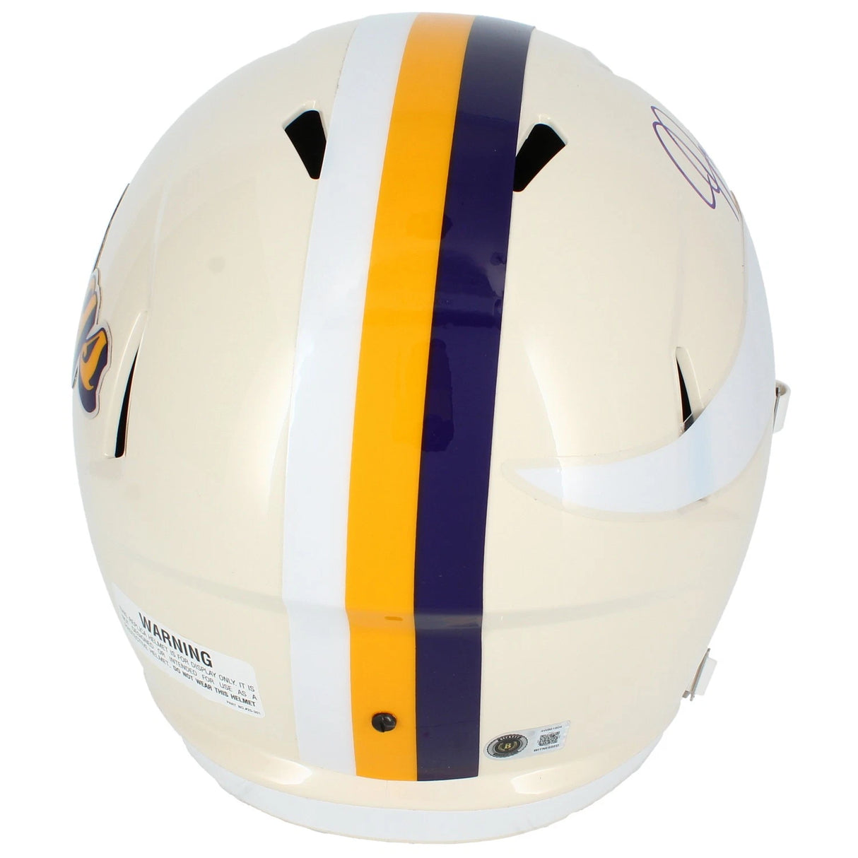 Justin Jefferson Autographed Minnesota Vikings RETRO Speed Full Size Helmet Beckett Witnessed