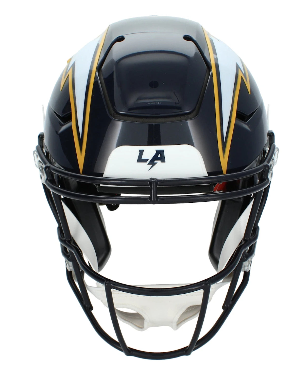 Omarion Hampton Autographed/Inscribed "BOLT UP!" Los Angeles Chargers Navy 2025 Alternate Speedflex Authentic Helmet Beckett Witnessed